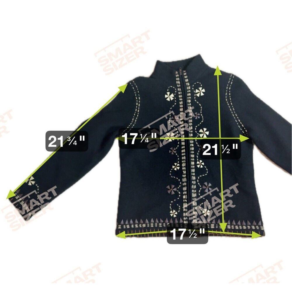 Lauren Hansen Sweater Womens S Black Wool Leather Floral Embroidered Vintage - Picture 11 of 14